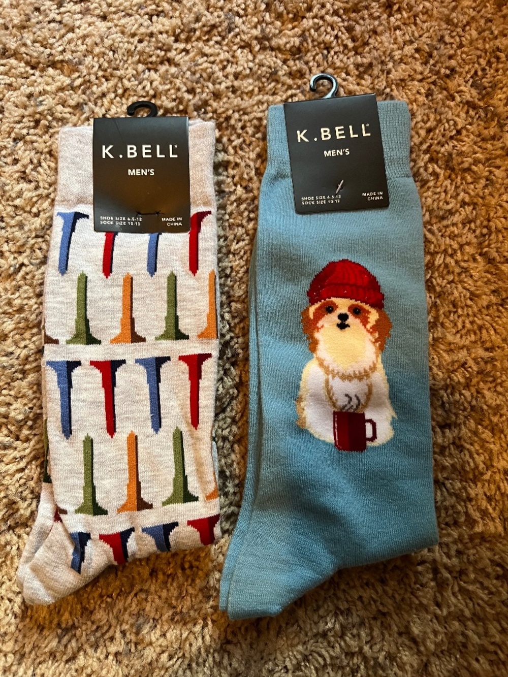 2 pairs of men’s K. Bell socks